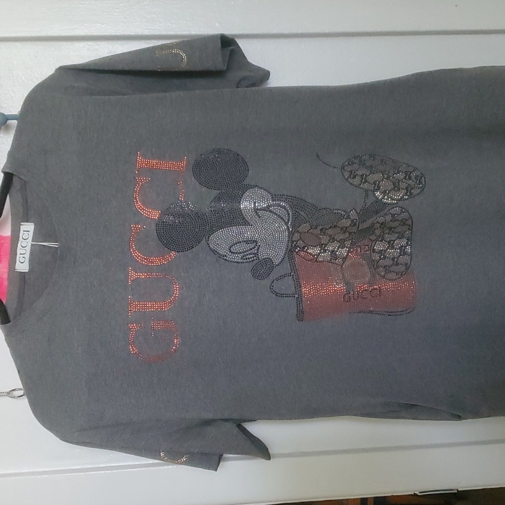 "New"Grey dress with Rhinestones